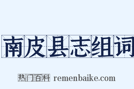 南皮县志组词是什么意思的图片